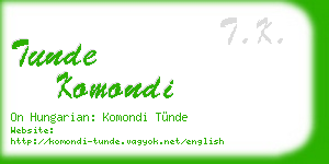 tunde komondi business card